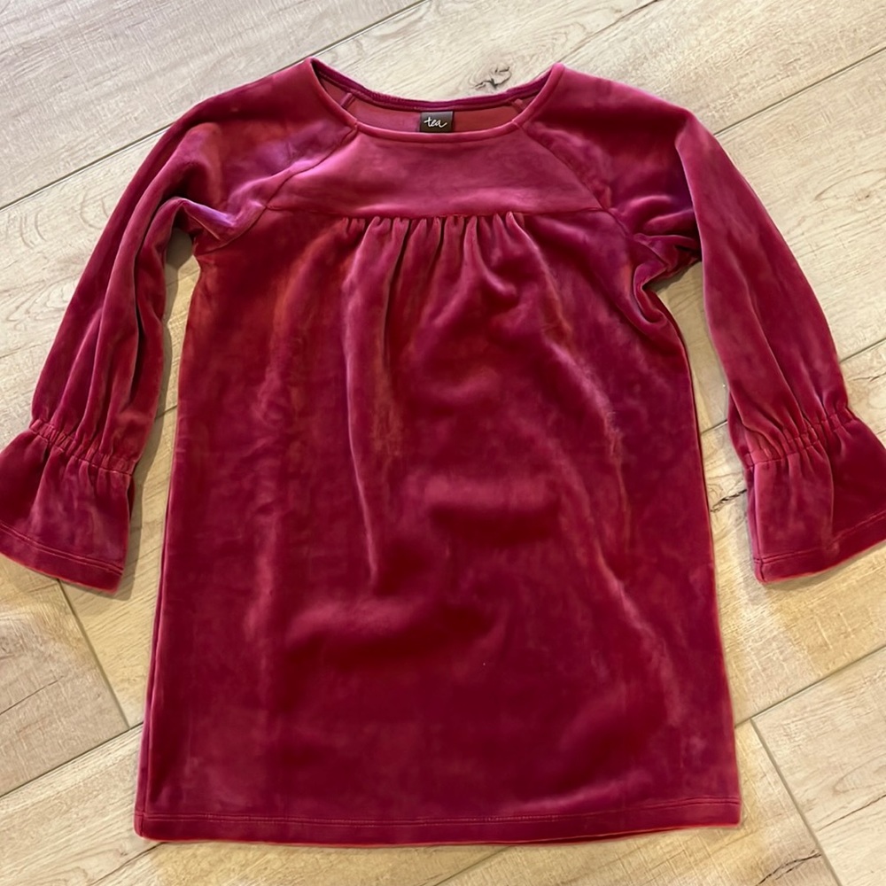 Tea Collection Red Velvety Dress Size 4